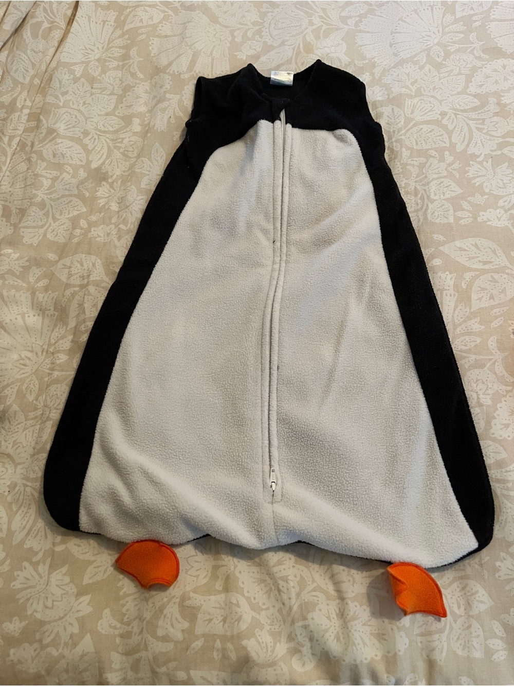 Unbranded Black & White Penguin Sleep Sack for Kids with Orange Feet